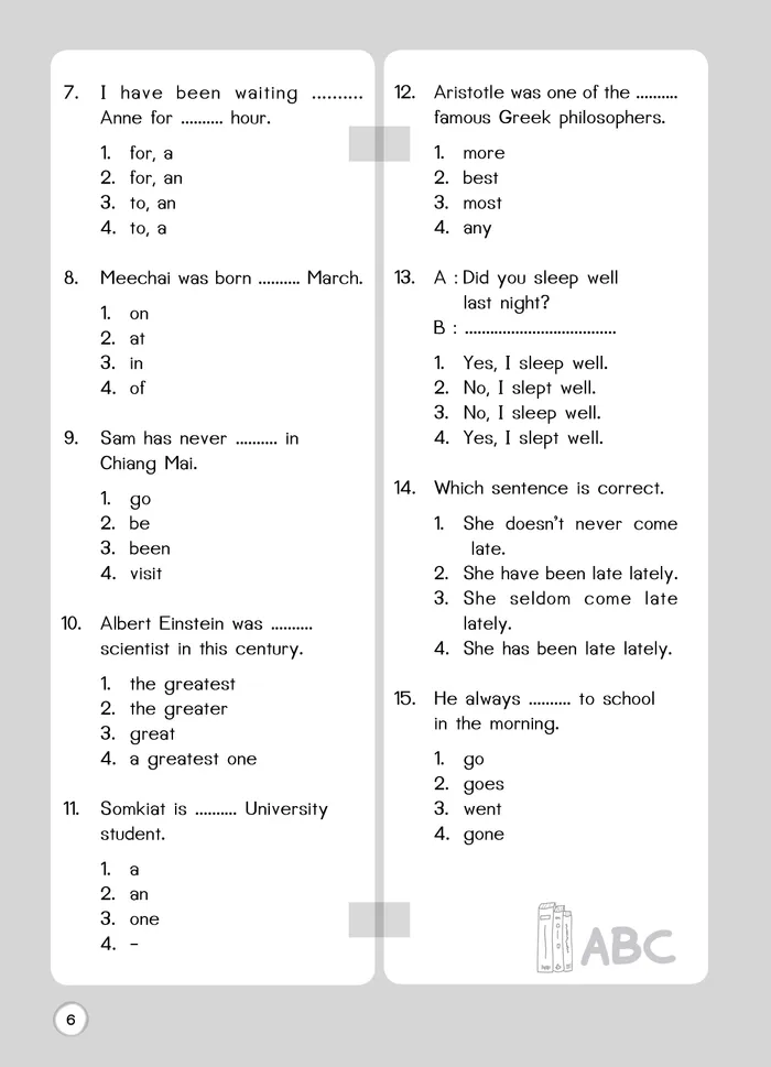 แนวข้อสอบภาษาอังกฤษ ป.6 เข้า ม.1 3